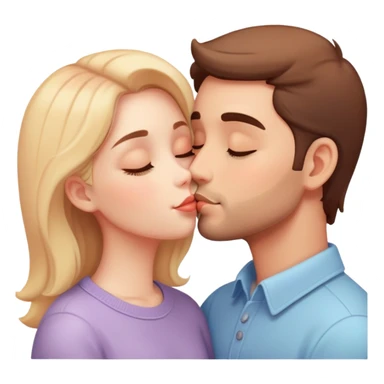 beautiful lush pastel warm-colored romantic kiss couple sticker