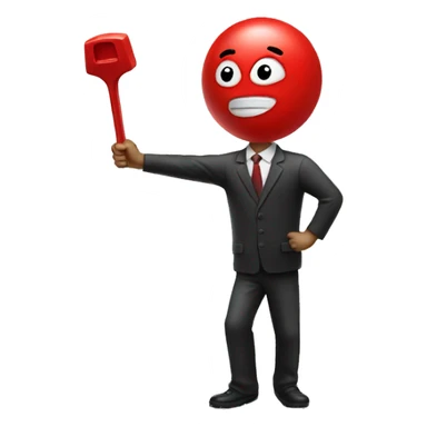 a red pushing pin sticker