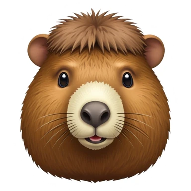 A capybara-coconut hybrid with the animal's head and a round, brown, textured coconut as its body sticker