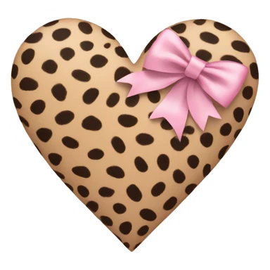 Cheeta print heart with a light pink bow around it sticker
