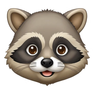 Raccoon wearing a mustache sticker