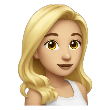 chica rubia haciendo skincare sticker