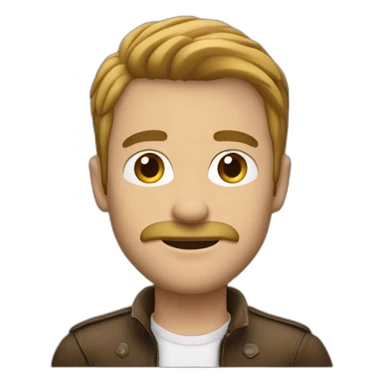 Hombre alto blanco pelo castaño con moto sticker