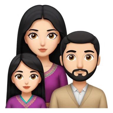 A couple in love, Persian and Korean woman with black hair, long eyelash, and tan skin, and a Arab man with light brown skin and dark eyebrows  sticker
