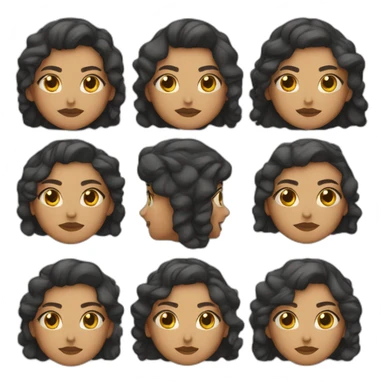 Mujer morena pelo largo sticker