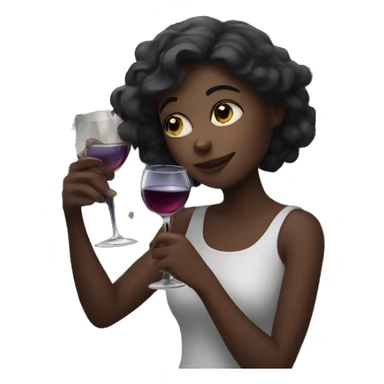 Girl under starry moonlight with wineglass in hand sticker