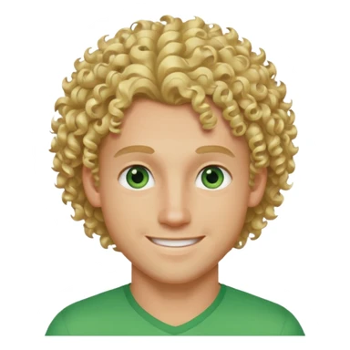 Athletic man with blond curly hair, and light green eyes  sticker