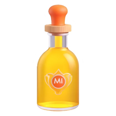 3D emoji style, aroma oil bottle, three-dimensional and lively, no background sticker