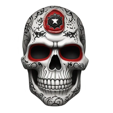 White detailed Texas tech raider red black tattoo skull sticker