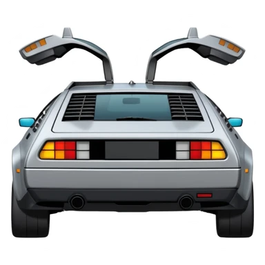 Silver DMC 12 Delorean back rearview sticker