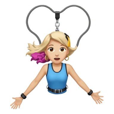 bungee jumping face with earrings sticker