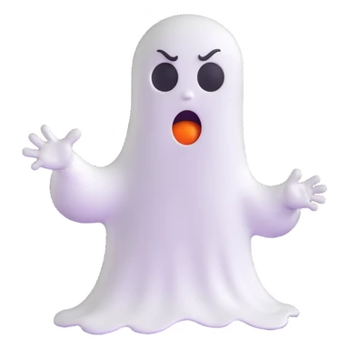 angry Casper ghost sticker