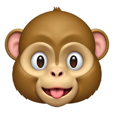 monkey with eyes closed sticking out tongue sticker