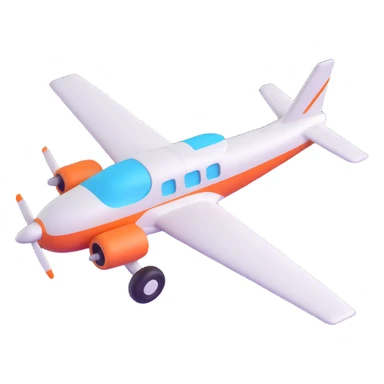 3D emoji-style airplane, Microsoft Fluent look sticker
