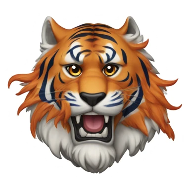 A fierce tiger that is Denver bronco colors sticker