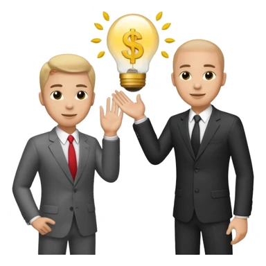 The businessman extends his hand to the side and give money to other businessman sticker