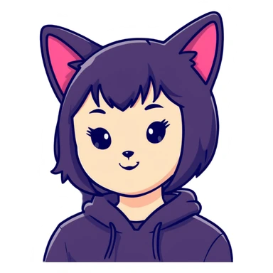 beautiful cat girl with cat ears sticker