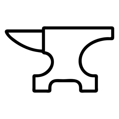anvil, cartoon style, bold lines outlined icon sticker