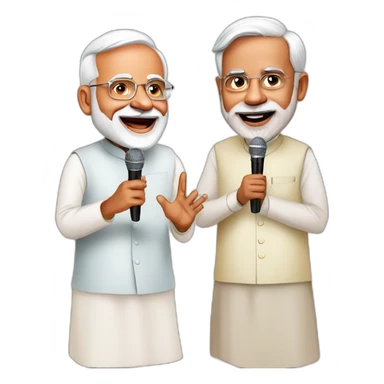 modi and rahul singing sticker