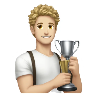 white anime men with win cup sticker