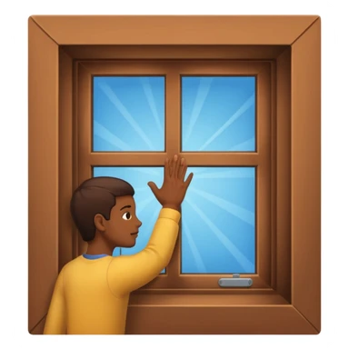 person going through a window sticker