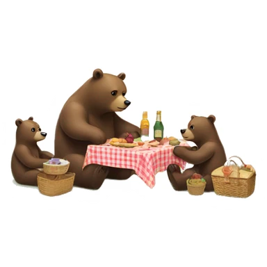 Bear having a picnic with its family sticker