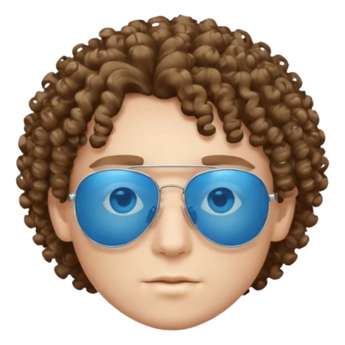 chico con pelo rizado, piel blanca y unas gafas de sol y2k sticker