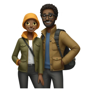 outdoor adventure with stylish duo with ara sticker