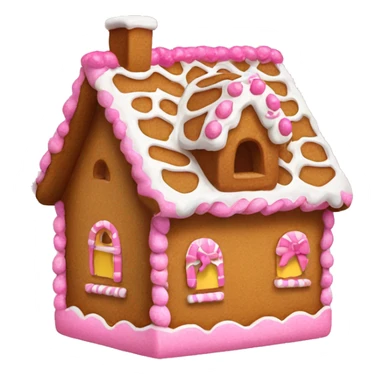 Gingerbread house with a pink bow  sticker