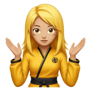 sexy girl with long yellow hair, kung fu sticker