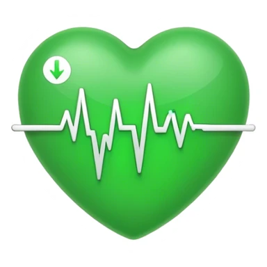 green dot with ECG heartbeat line sticker