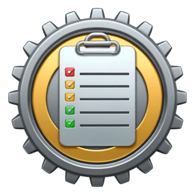 gear with a checklist inside sticker