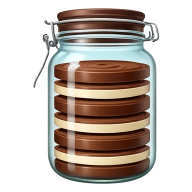 chocolate sliced Retro Ribbon Jar sticker