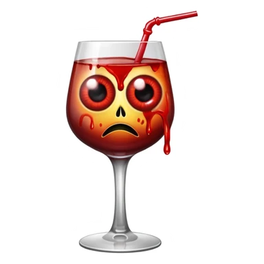 Killer Cocktail glass with blood liquid drink and eyeballs in it  sticker