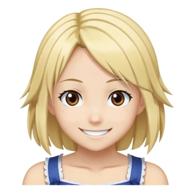 Smiling Lucy Heartfilia from Fairy Tail with blonde hair and brown eyes sticker