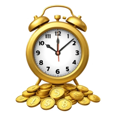 A clock ⏰ combined with coins 💰, symbolizing saving over time for retirement. sticker