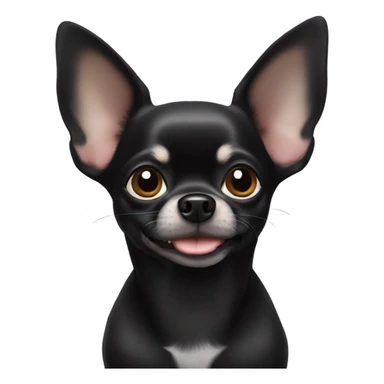 black chihuahua with big ears sticker