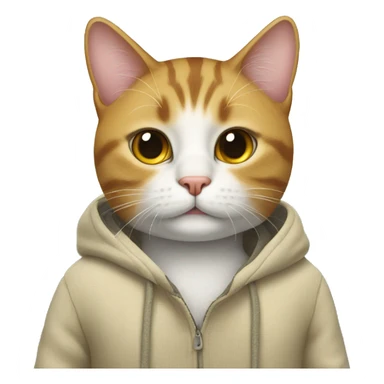 Cat with clothes on sticker