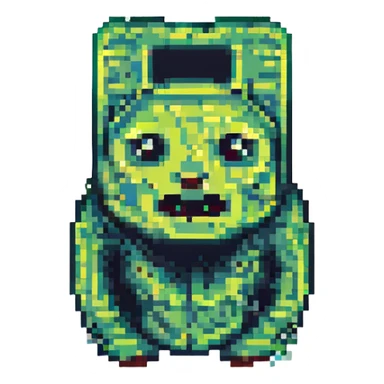 Minecraft creeper, 3D isometric, front view, green, pixelated, iconic face sticker
