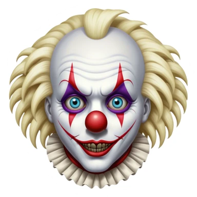 Extremely detailed image of a creepy and terrifying clown, each lash, eye, and hair is shown in stunning detail as though captured in a timeless photograph, rich textures, visually rich, so lifelike that it feels like it could leap off the page at any moment sticker