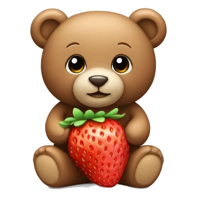 Teddy bear wearing a strawberry  sticker