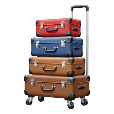 luggage on a baggage cart and the laggage color is diffrent  sticker