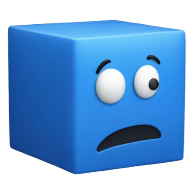 A blue cube with face sticker