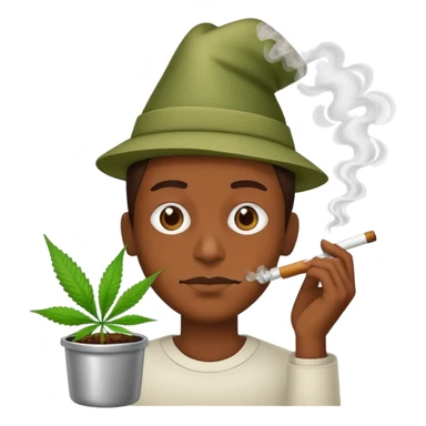 Pot head smoking dope sticker