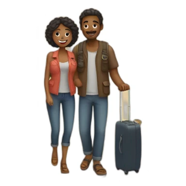 couple love travel sticker