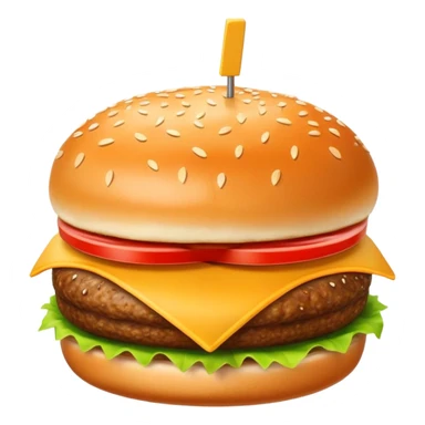 Un hamburger enorme con patatine accanto sticker