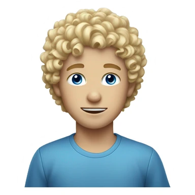 Blonde curly haired boy with blue eyes sticker