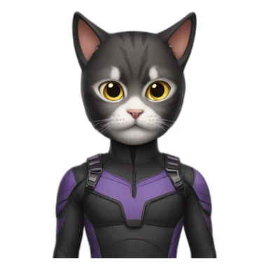 cat in hawkeye suit sticker