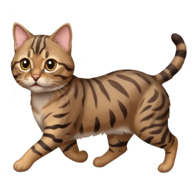 Cute grey and brown bengal cat running sticker