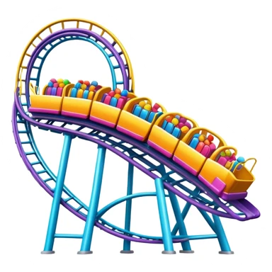 colorful Roller Coaster with close up cart sticker